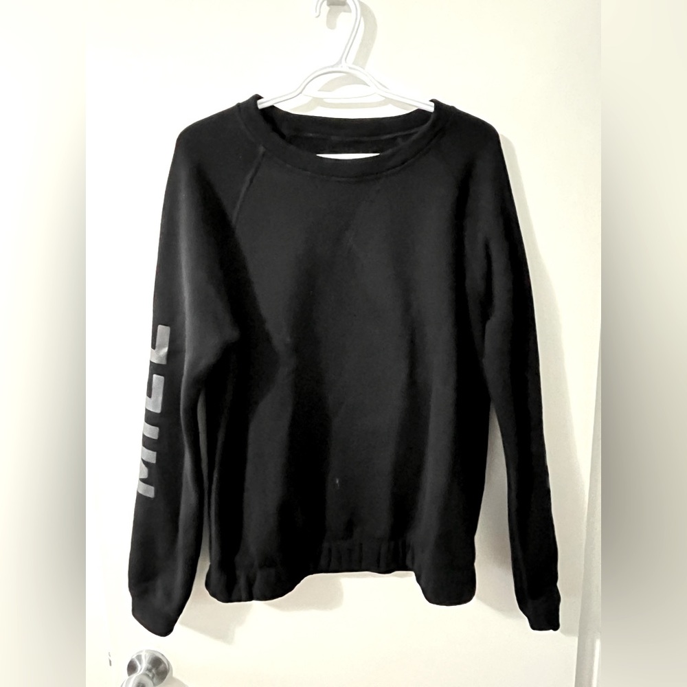 lululemon athletica Black Crewneck Sweatshirt with Sleeve Logo